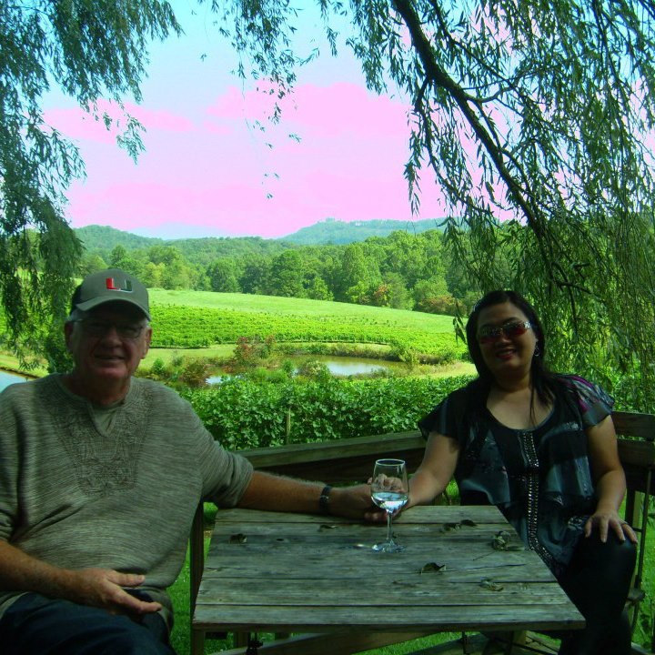 Jack and Wiwik at Crane Creek Vineyards Near Murphy, N.C.