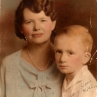 Jack Exum (6) and his mother Alma Jewel (Selley) Exum (41)