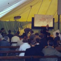 Tent meeting in Belfast is about to start. Preparations are being made here.